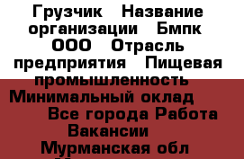 Грузчик › Название организации ­ Бмпк, ООО › Отрасль предприятия ­ Пищевая промышленность › Минимальный оклад ­ 20 000 - Все города Работа » Вакансии   . Мурманская обл.,Мончегорск г.